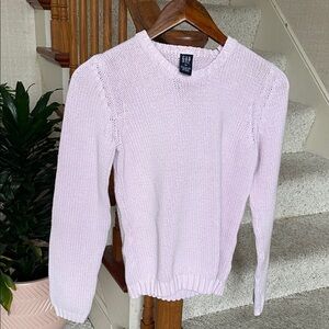 GAP Women's Light Pink Crew Neck Knit Sweater